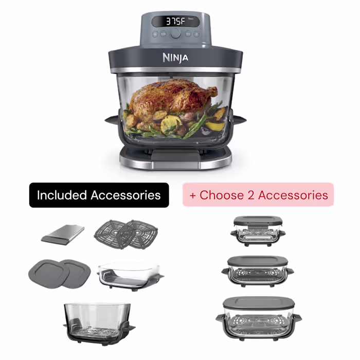 Build Your Own Ninja Crispi® Pro 6-in-1 Glass Countertop Air Fryer, Cyberspace